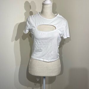 White soft tee shirt, Hollister, 96% cotton